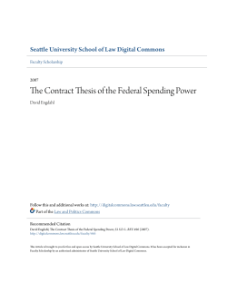 The Contract Thesis of the Federal Spending Power