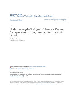 Understanding the "Refugee" of Hurricane Katrina - AURA