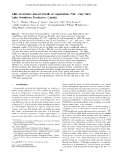 Eddy covariance measurements of evaporation from Great Slave