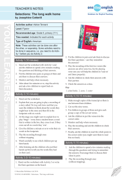 The long walk home: Lesson plan