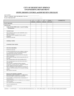 SWPP Erosion Control and BMP Review Checklist