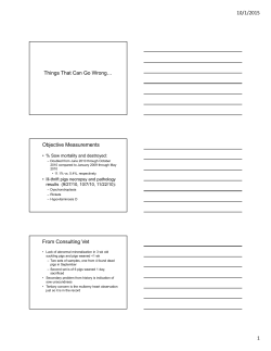 Things That Can Go Wrong&hellip; Objective Measurements From