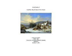 Royal Colony of New France Unit Plan