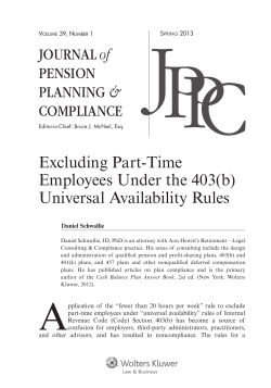 Excluding Part-Time Employees Under the 403(b) Universal