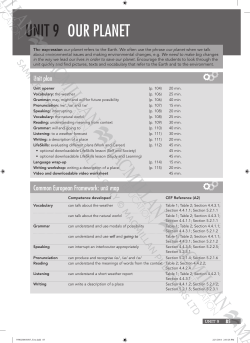 UNIT 9 OUR PLANET - Macmillan English