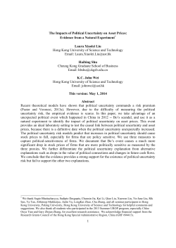 1 The Impacts of Political Uncertainty on Asset Prices: Evidence from