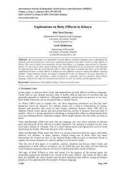 Euphemisms on Body Effluvia in Kikuyu