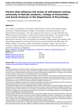 Factors that influence the levels of self