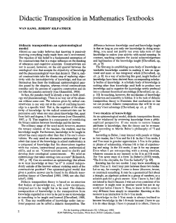 Didactic Transposition in Mathematics Textbooks