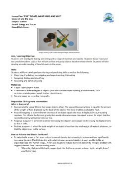 Lesson Plan: WHAT FLOATS, WHAT SINKS, AND WHY? Class: 1st