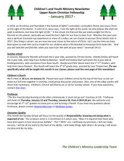 January 2017 - Upper Room Christian Fellowship