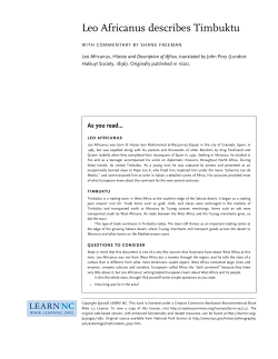 Leo Africanus describes Timbuktu