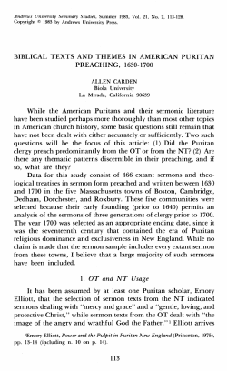 BIBLICAL TEXTS AND THEMES IN AMERICAN PURITAN
