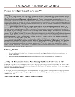 The Kansas-Nebraska Act of 1854 - Warren Hills Regional School