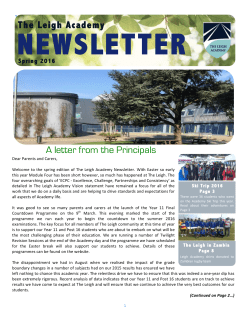 The Leigh Academy Spring 2016 Newsletter ()