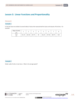 Lesson 3: Linear Functions and Proportionality