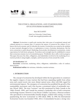 the ethics, obligations, and stakeholders of ecotourism