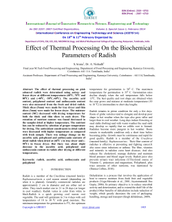 Effect of Thermal Processing On the Biochemical Parameters of