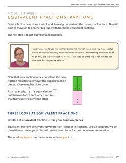 EQUIVALENT FRACTIONS, pART ONE 4 2