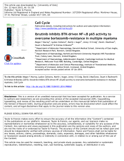Cell Cycle Ibrutinib inhibits BTK-driven NF-κB p65