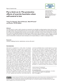 Put a limit on it: The protective effects of scarcity