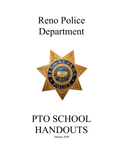 Reno Police Department PTO SCHOOL HANDOUTS