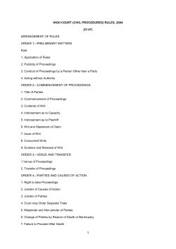 High Court (Civil Procedure) Rules, 2004