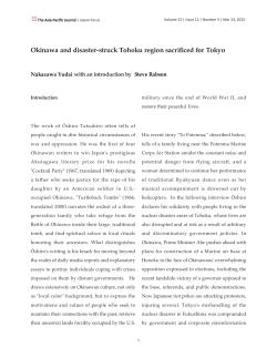 Okinawa and disaster-struck Tohoku region sacrificed