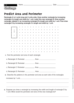 Unit A-5 Predict Area and Perimeter