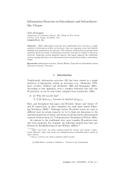 Information Structure in Subordinate and Subordinate