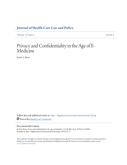 Privacy and Confidentiality in the Age of E