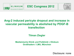 ESC Congress 2012 Ang-2 induced pericyte dropout and increase