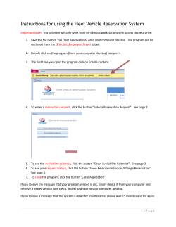 Instructions for using the Fleet Vehicle Reservation System
