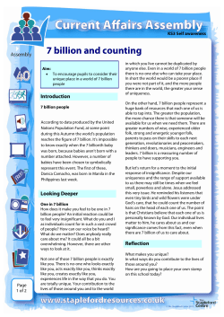 7 billion and counting - The Stapleford Centre Resources