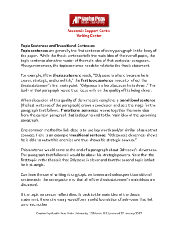 The Topic Sentences - Austin Peay State University