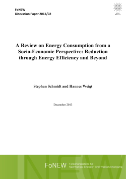 A Review on Energy Consumption from a Socio