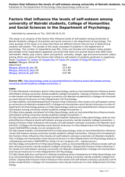Factors that influence the levels of self