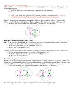 MCDB 1041/2152 Activity 1 answers Chris and