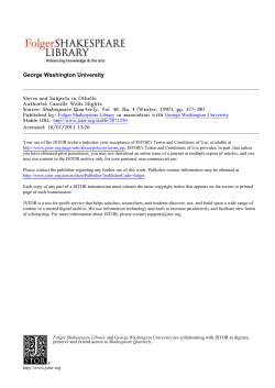 Slaves and Subjects in Othello