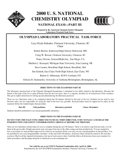 2000 U. S. NATIONAL CHEMISTRY OLYMPIAD