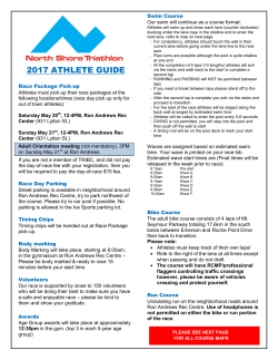 2017 athlete guide - North Shore Triathlon