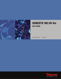 GENESYS 10S UV - Vis User Guide