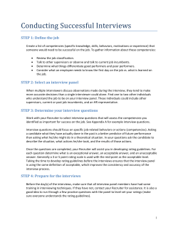 Conducting Successful Interviews