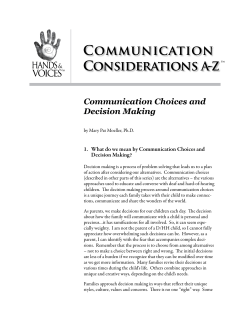 Communication Choices and Decision Making