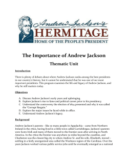 The Importance of Andrew Jackson Thematic Unit