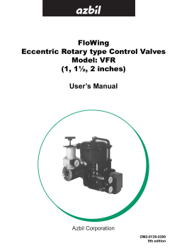 FloWing Eccentric Rotary type Control Valves Model: VFR (1, 1&frac12;, 2