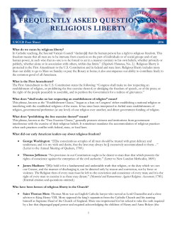 Frequently Asked Questions on Religious Liberty