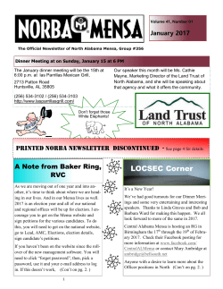 Current Newsletter - North Alabama Mensa