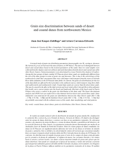 Grain size discrimination between sands of desert and coastal