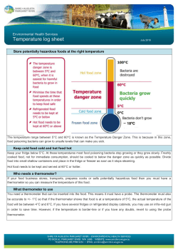Temperature recording sheet - Shire of Augusta
